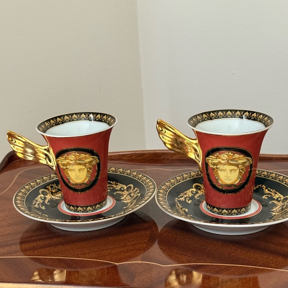 Versace Home, Medusa Coffee Cups and Saucers - Rosenthal  Versace collection